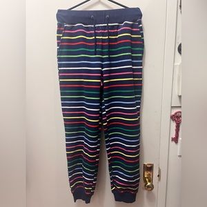 Bright striped pajama pants